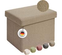 Laleni Banc avec espace de rangement - Banc coffre avec espace de rangement 41x31x31 cm - Coffre de siège avec espace de rangement - Cube de siège - Tabouret de rangement Teddy en taupe