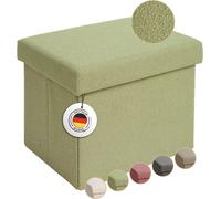 Laleni Banc avec espace de rangement - Banc coffre avec espace de rangement 41x31x31 cm - petit coffre avec espace de rangement - cube siège - Teddy Ottoman vert