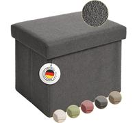 Laleni Banc avec espace de rangement - Banc coffre avec espace de rangement 41x31x31 cm - petit coffre de siège avec espace de rangement - cube de siège - box de siège en anthracite
