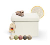 Laleni Coffre de Rangement Solide - Pouf Coffre Rangementt 41x31x31 cm - Banc Coffre Rangementt - Tabouret Rangementt - Storage Ottoman Teddy - Coffre Rangementt pour Enfants en Teddy Beige