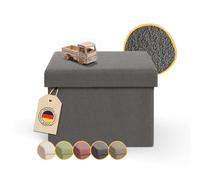 Laleni Coffre de Rangement Solide - Pouf Coffre Rangementt 41x31x31 cm - Banc Coffre Rangementt - Tabouret Rangementt - Storage Ottoman Teddy - Coffre Rangementt pour Enfants en Teddy Anthracite