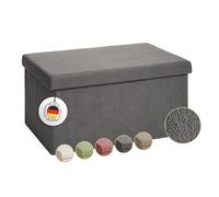 Laleni Coffre de Rangement Solide - Pouf Coffre Rangementt 76x38x38 cm - Banc Coffre Rangementt - Tabouret Rangementt - Storage Ottoman Teddy - Coffre Rangementt pour Enfants en Teddy Anthracite
