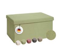 Laleni Coffre de Rangement Solide - Pouf Coffre Rangementt 76x38x38 cm - Banc Coffre Rangementt - Tabouret Rangementt - Storage Ottoman Teddy - Coffre Rangementt pour Enfants en Teddy Vert
