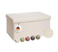 Laleni Coffre de Rangement Solide - Pouf Coffre Rangementt 76x38x38 cm - Banc Coffre Rangementt - Tabouret Rangementt - Storage Ottoman Teddy - Coffre Rangementt pour Enfants en Teddy Beige