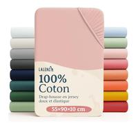 Laleni Drap et Housse 55x90 cm Jersey - Lot de 2 - Cododo 100% Coton - Lit Parapluie - Matelas Cododo - Lit Rose