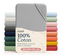 Laleni Drap Housse en Jersey 80x160 Cm Lit Bébé Set De 2 | Drap Housse pour Lit d'enfant Certifié Oeko-Tex | Housse pour Lit d'enfant 100% Coton | Drap Housse pour Lit d'enfant | Literie Bébé en Gris