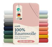 Laleni Draps 55x90 cm Jersey - Housse Bebe certifié Oeko-TEX - Cododo 100% Coton - Lit Parapluie - Draps Rose