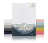 Laleni Draps Housses 100x115 cm en Jersey - Drap Housse Bebe Hexagonal certifié Oeko-TEX - Drap Housse Berceau 100% Coton - Drap Housse lit Parapluie - Matelas et Linge de lit - Drap lit Bebe - Blanc