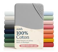 Laleni Draps Housses 100x115 cm en Jersey - Lot de 2 Drap Housse Bebe Hexagonal certifié Oeko-TEX - Drap Housse 100% Coton - Drap Housse lit Parapluie - Matelas et Linge de lit - Drap Bebe en Gris