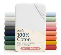 Laleni Draps Housses 100x115 cm en Jersey - Lot de 2 Drap Housse Bebe Hexagonal certifié Oeko-TEX - Drap Housse 100% Coton - Drap Housse lit Parapluie - Matelas et Linge de lit - Drap Bebe en Blanc