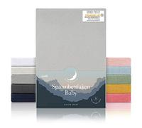 Laleni Draps Housses 28x73cm - 30x76cm en Jersey - Lot de 2 Drap Housse Bebe certifié Oeko-TEX - Drap lit Bebe 100% Coton - Drap Housse lit Parapluie - Matelas et Linge de lit - Drap Bebe en Gris