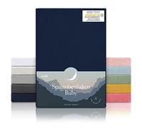 Laleni Draps Housses 40x90 cm en Jersey - Lot de 2 Drap Housse Bebe certifié Oeko-TEX - Drap Housse Berceau 100% Coton - Drap Housse lit Parapluie - Matelas et Linge de lit - Drap lit Bebe en Bleu