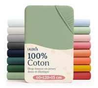 Laleni Draps Housses 60/70 x 120/140 cm en Jersey - Lot de 2 Certifié Oeko-TEX - Drap Housse Bébé Coton - Lit Bébé 60x120 et 70x140 - Vert