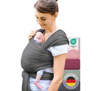 Laleni Echarpe de portage bébé nouveau-né 100% coton- Echarpe de portage e OEKO-TEX jusqu'à 15 kg avec coupe ergonomique, facile à enfiler, lavable en machine