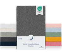 Laleni Lot de 1 drap housse en éponge 42x81cm - Drap certifié Oeko-TEX, Drap housse sans plis pour lit d'enfant, lit bébé et panier Moïse, Anthracite