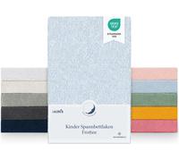 Laleni Lot de 2 draps-housses en éponge 40x90cm - Drap certifié Oeko-TEX, Draps-housses sans plis pour lit d'enfant, lit de bébé et panier Moses Bleu clair