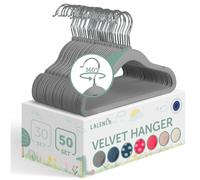 Laleni Lot de 50 cintres antidérapants pour enfants - Cintres peu encombrants avec housse en velours - Gris