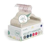 Laleni Lot de 50 cintres Enfants - Cintre Enfant - Cintre Bebe - ceintre Enfant antidérapant - ceintres pour Bebe - cintres Velours - avec Crochet 360 ° - Ivoire