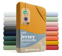 Laleni Premium Draps Housses 38x77 cm en Jersey - Drap Housse Bebe certifié Oeko-TEX - Drap Housse Berceau 100% Coton - Drap Housse lit Parapluie - Matelas et Linge de lit - Drap lit Bebe en Jaune