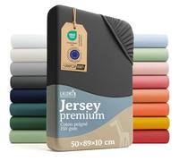 Laleni Premium Draps Housses 50x89 cm en Jersey pour Babybay Original - Drap Housse Bebe certifié Oeko-TEX - Drap Housse Berceau 100% Coton - Matelas et Linge de lit - Drap Housse Bebe en Anthracite