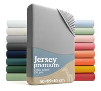 Laleni Premium Draps Housses 50x89 cm en Jersey pour Babybay Original - Lot de 2 Drap Housse Bebe certifié Oeko-TEX - Drap Housse Berceau 100% Coton - Drap Housse Bebe - Drap Housse Bebe en Gris