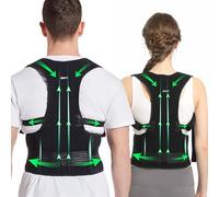 Lalent Correcteur de posture pour homme et femme - Ceinture lombaire réglable pour le haut du dos - Soulage la douleur dans le cou, le dos et les épaules (M)