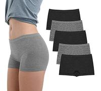 LALESTE Lot de 5 caleçons Boxeurs pour Femme - Couverture complète - sans Couture - Doux et Extensible, B004., L