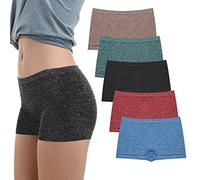 LALESTE Lot de 5 caleçons Boxeurs pour Femme - Couverture complète - sans Couture - Doux et Extensible, B002, Medium