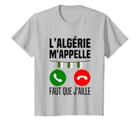 L'algérie m'appelle J'peux Pas J'me Barre en Algérie Drapeau T-Shirt, Enfant, Argent, 2 Ans