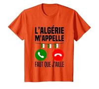 L'algérie m'appelle J'peux Pas J'me Barre en Algérie Drapeau T-Shirt, Enfant, Orange, 12 Ans