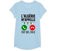 L'algérie m'appelle J'peux Pas J'me Barre en Algérie Drapeau T-Shirt, Fille, Bleu Céleste, XS