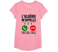 L'algérie m'appelle J'peux Pas J'me Barre en Algérie Drapeau T-Shirt, Fille, Rose, L