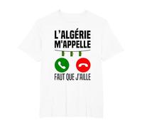 L'algérie m'appelle J'peux Pas J'me Barre en Algérie Drapeau T-Shirt, Homme Grandes Tailles, Blanc, 3X Tall