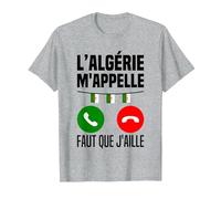 L'algérie m'appelle J'peux Pas J'me Barre en Algérie Drapeau T-Shirt, Homme, Gris Chiné, XXL