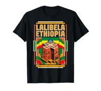 Lalibela Drapeau Ethiopie Églises Rock Heritage Retro Art T-Shirt