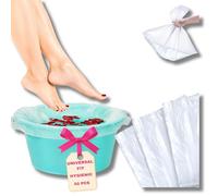 LALILL 50 Pcs. Sacs Jetables pour Pieds - Sacs pour Pédicure Spa Podologie - Baignoire, Bac à Pieds - Bain de Pieds Plastique Bol à Pieds - Lavabo Sac à Pieds