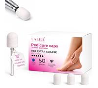 LALILL Capuchons Abrasifs LUX Blancs 10 mm - Grain 60 - 50 pièces - Pour Fraiseuses à Ongles - Soin des Pieds, Manucure, Pédicure et Podologie - Compatibles avec appareils standards