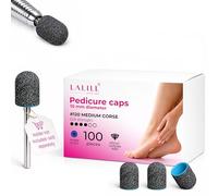 LALILL Capuchons Abrasifs LUX Graphite 10 mm - Grain 120 - 100 pièces - Pour Fraiseuses à Ongles - Élimination des Callosités Épaisses - Pédicure et Podologie - Compatibles avec embouts standards