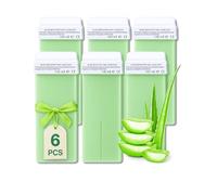 LALILL Cartouches de cire à l'Aloe Vera 100ml x 6 - Roll-on Wax - Cire dépilatoire efficace - Cartouche de cire chaude avec des ingrédients naturels, Épilation, Corps, Visage, Jambes, Rouleau, large