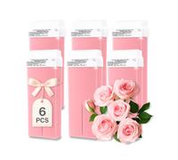 LALILL Cartouches de cire rose 100ml x 6 - Roll on Wax - Cire épilatoire efficace - Cartouche de cire avec ingrédients naturels, épilation, corps, visage, jambes, rouleau, large