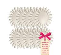 Lalill de présentation pour ongles 10 pièces - présentoir en forme de soleil - bâtonnets présentoir fan practice starter ring - palette ovale pour illustrer le vernis à ongles (laiteux)