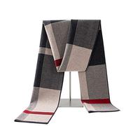 Lallier laine mérinos Écharpe pour homme, longue cravate d'hiver avec boîte-cadeau (Chameau Noir)