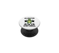 L'alligator est Mon Animal Spirituel, Dessin animé Kawaii, Funny Gators PopSockets PopGrip Adhésif