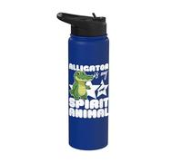 L'alligator est mon animal spirituel, dessin animé Kawaii, Funny Gators Stainless Steel Insulated Water Bottle