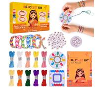 Lallova CREATION Kit Bracelet Bresilien Cadeau fille 8 ans 9 ans 10 ans Kits de Loisirs Créatifs Activité manuelle enfant Machine Bracelet Bresilien Bricolage enfant Jouet créatif Cadeau anniversaire