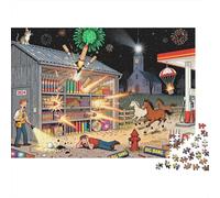 L'allumage de l'entrepôt de Feux d'artifice du Nouvel an Puzzle en Bois Imperméable DIY Puzzles De 1000 Pièces pour Adultes Cadeaux Impossible Jeux De Stimulants