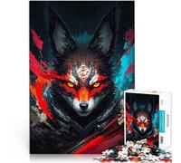L'allure Ardente d'un Kitsune Puzzle pour Adolescents 1000 pièces Jeux éducatifs Offrir en Cadeau à Toute la Famille 38x26cm