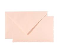 Lalo 25205L Pack 10 Cartes et Enveloppes bords dentelés 10x15,8 cm, Rose