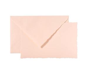 Lalo 25205L - Un ensemble de correspondance ''Collection de Paris'' comprenant 10 cartes 9,7x15,2 cm 300g et 10 enveloppes doublées avec bords dentelés 10x15,8 cm, Rose