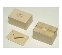 Lalo 92306L - Un coffret ''Mode de Paris'' comprenant 30 cartes simples 9,7x15,2 cm 300g et 30 enveloppes doublées gommées aux bords dentelés 10x15,8 cm, Sable